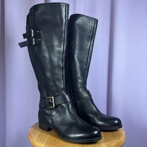 Naturalizer Women's Jessie Knee High Wide Calf Boots Size 7.5 Black Comfort N5
